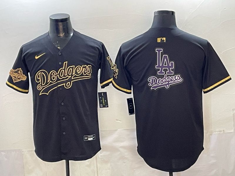 2026 Men Nike Los Angeles Dodgers Blank black gold Game MLB Jersey 0023